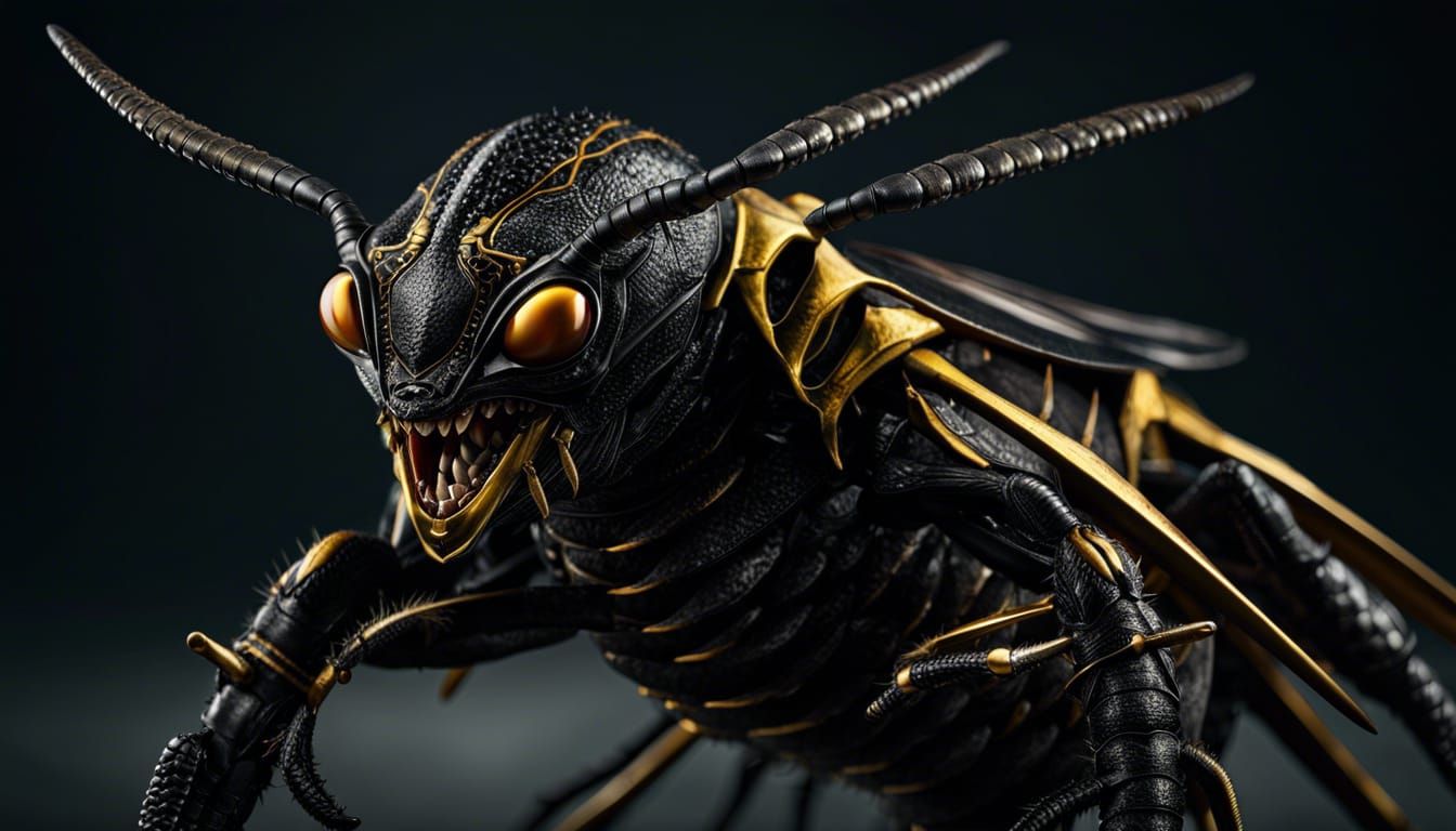 Hyperdetailed Insect Man with Stinger Tail