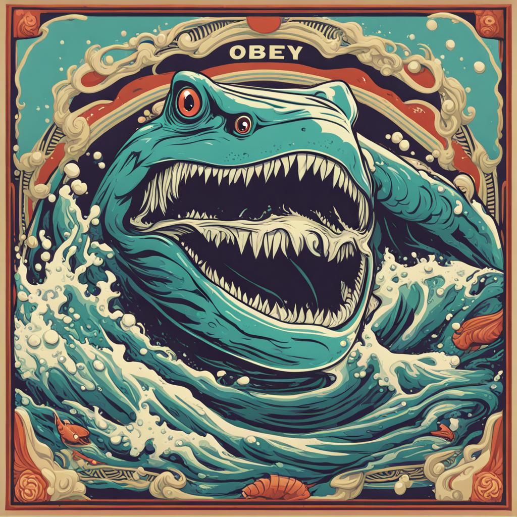 Abstract Aquatic Composition with Textural Elements