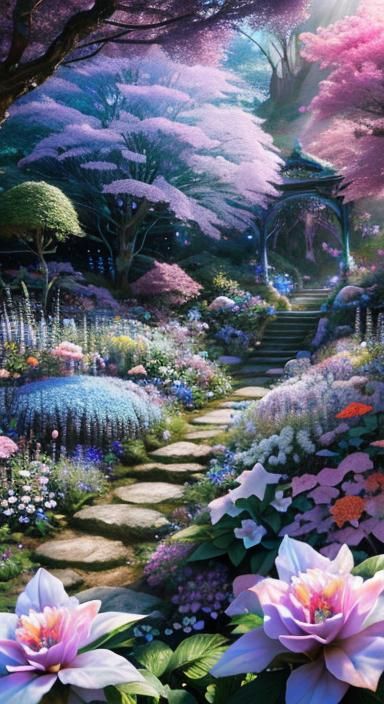 Mystical Opal Garden with Blue Opals