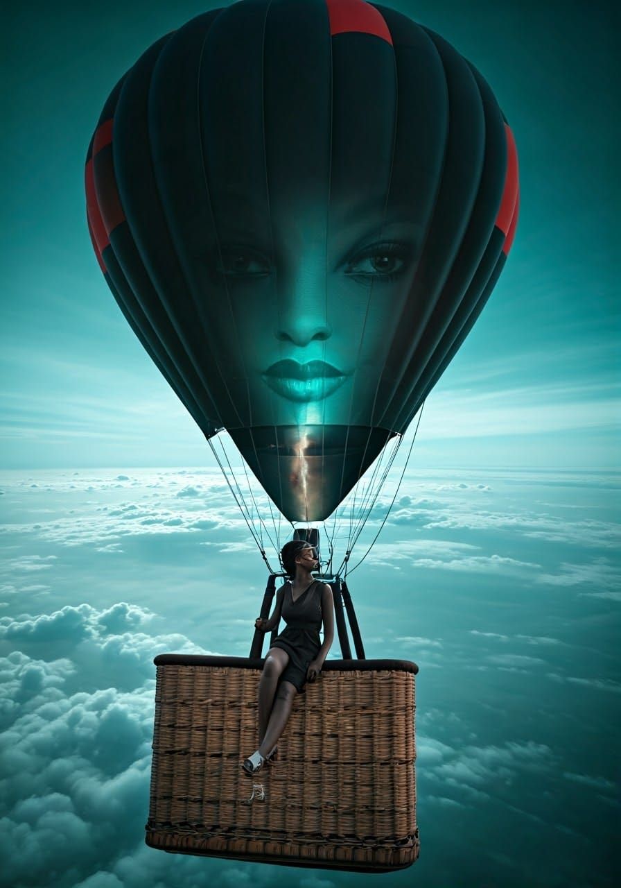 Black Woman in Hot Air Balloon: Optical Illusion