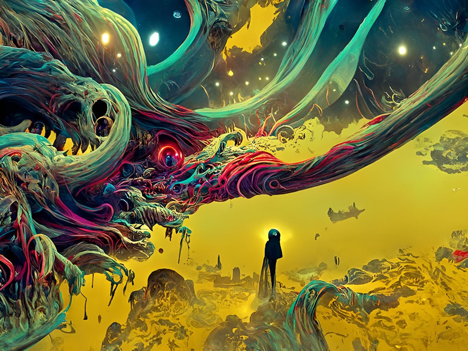Cosmic Dreamland of Biblical Horror in Digital Art