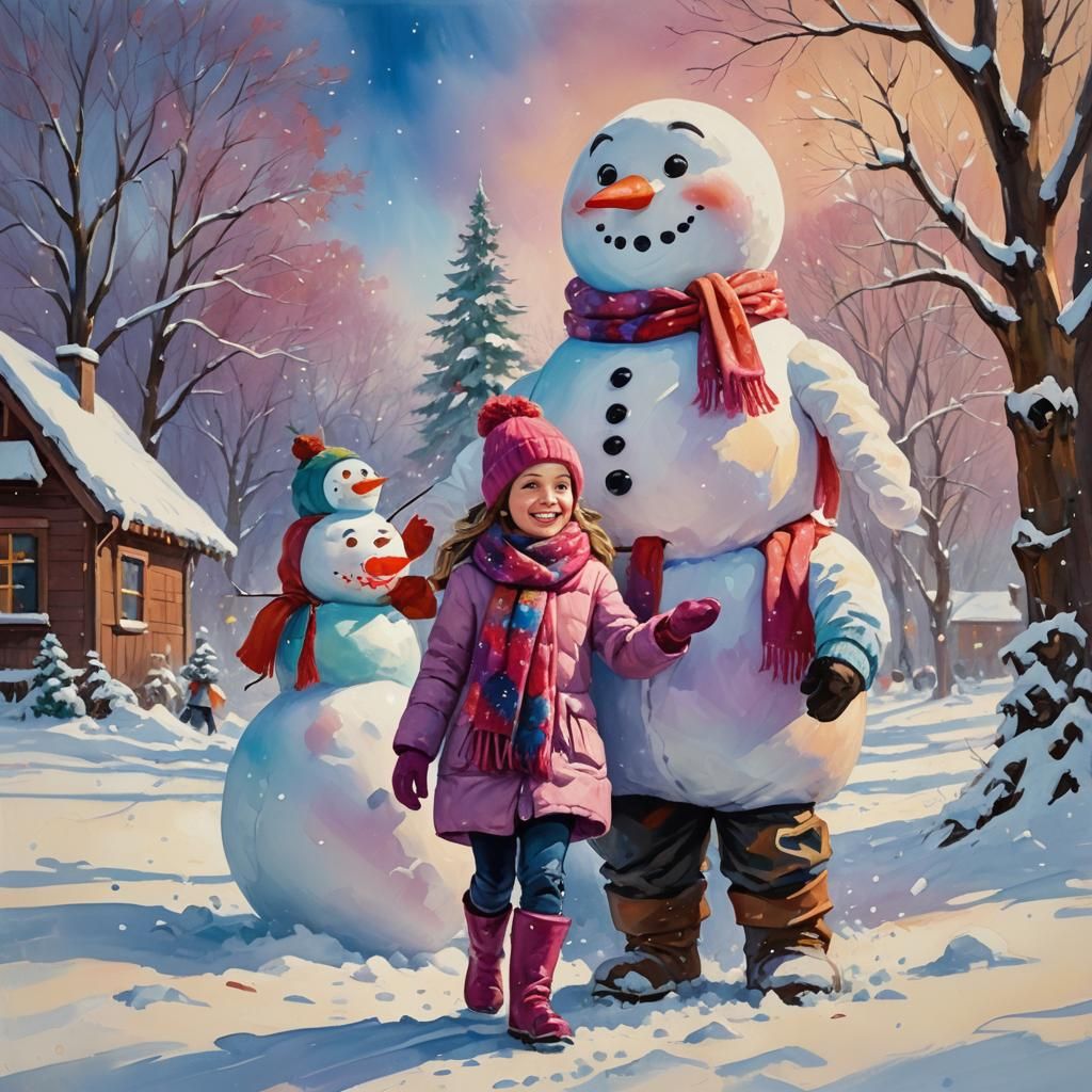 Winter Wonderland: Father and Daughter's Joyful Snow Day