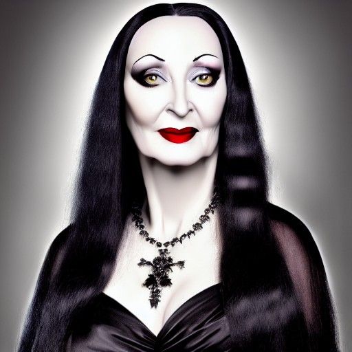 Morticia Addams: A Photorealistic HD Portrait