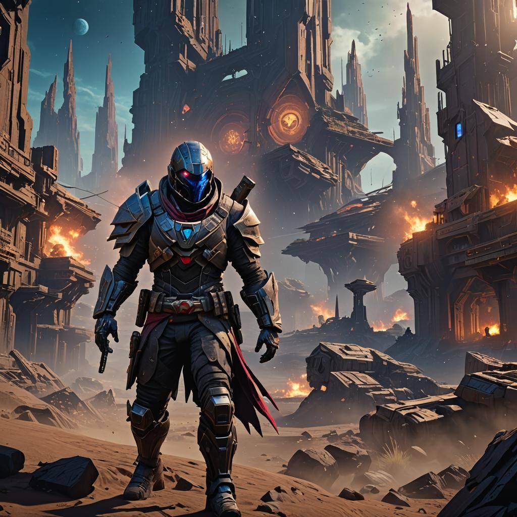 Cayde-6 Exo from Destiny 2: Detailed Matte Painting