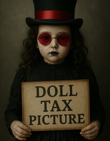 Gothic Female Doll in Vintage Photography Style
