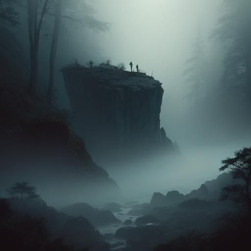 Serpents Entwined in Misty Forest: Cinematic Film Still