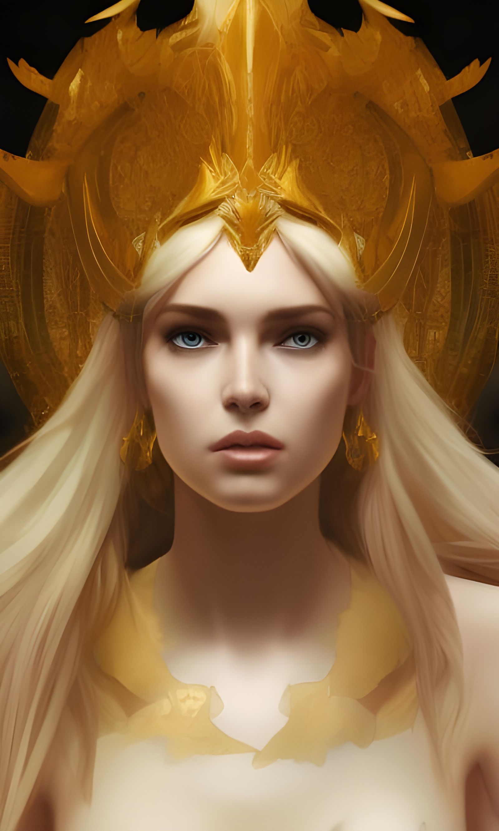 Freya, Goddess of Battle in Pre-Raphaelite Style