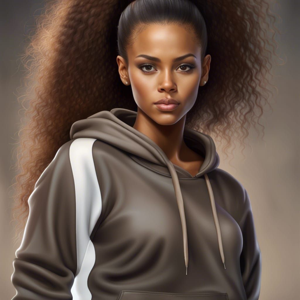Hyperrealistic Airbrush Portrait of a Biracial Model