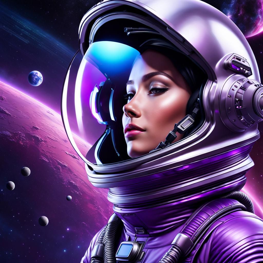 Futuristic Astronaut Puzzle in Space