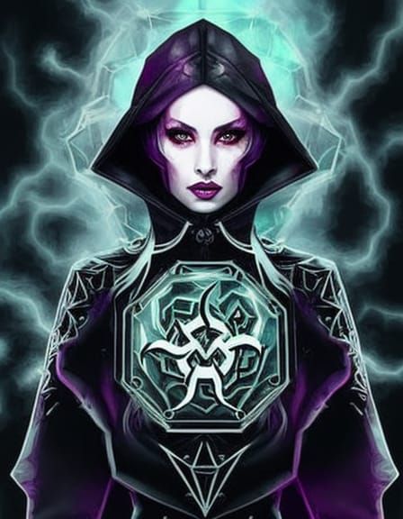 Biohazard Woman Portrait with Lovecraftian Elements