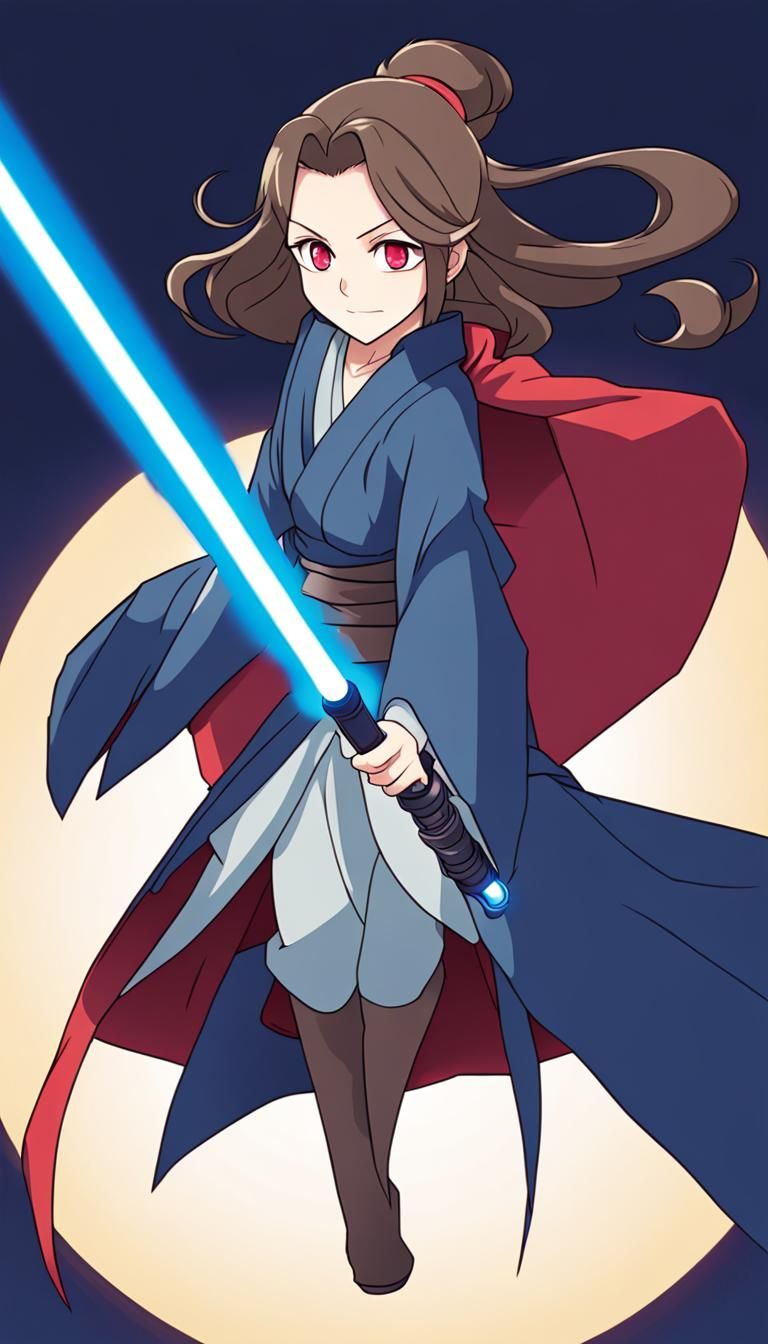 Atsuko Kagari as Jedi Knight in Anime Style