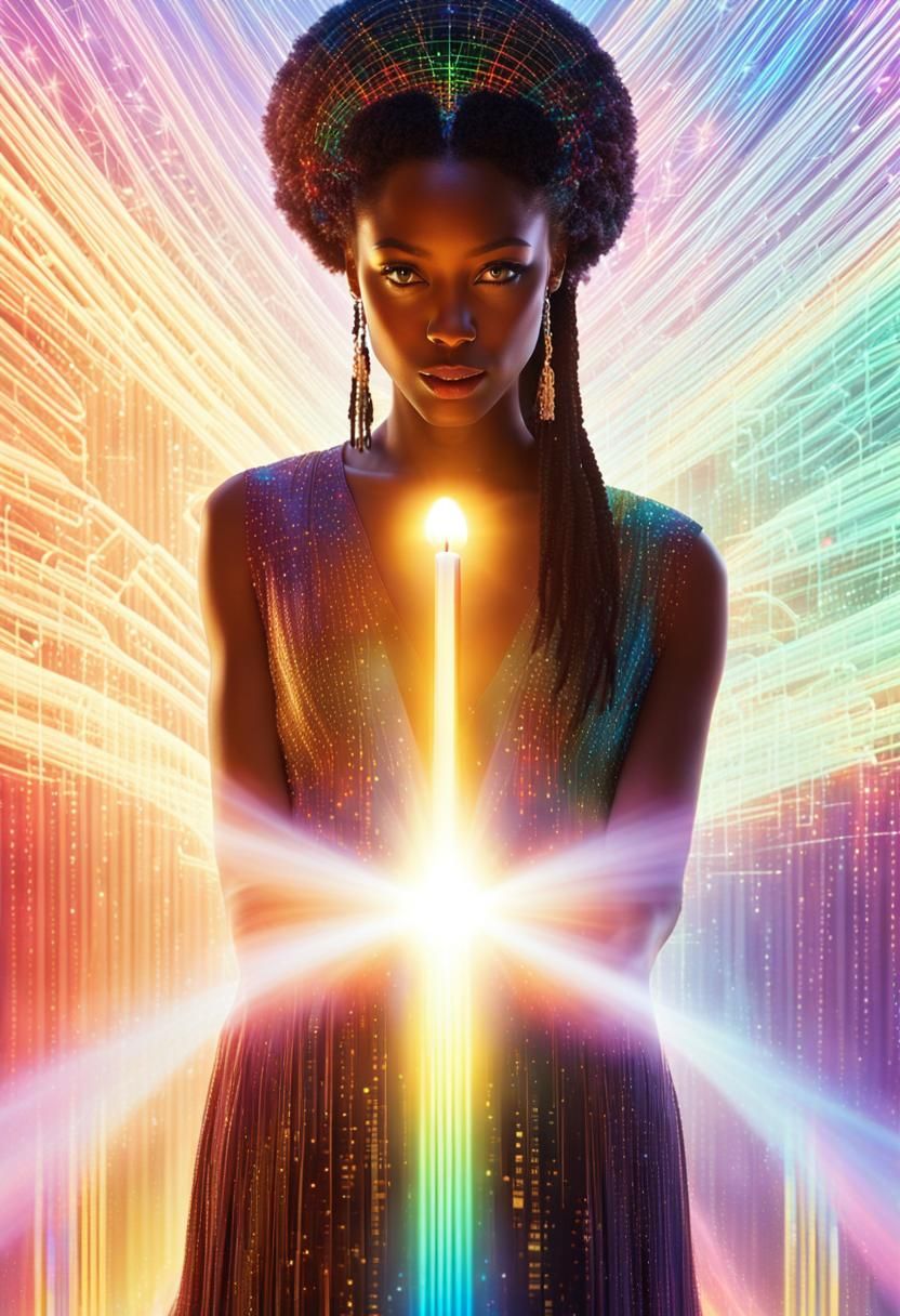 Inmitten der Dunkelheit, sanft wie ein Hauch, erscheint ein Engel, Lichtbringer in der Nacht.
Ihre Gestalt, geformt aus ...