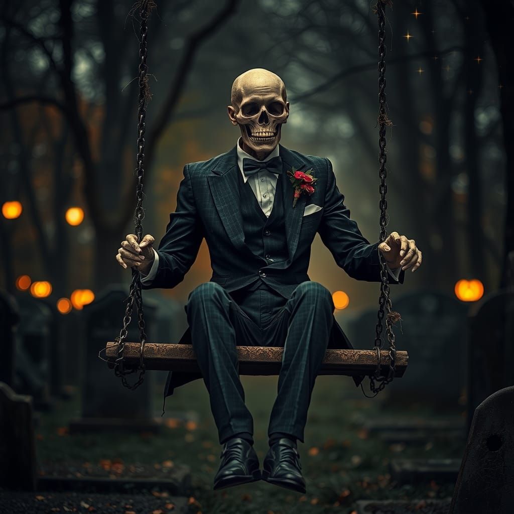 Zombie Prom in Graveyard, Tim Burton Style