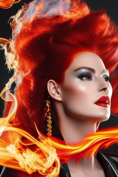 Jean Grey as Baroque Phoenix Portrait