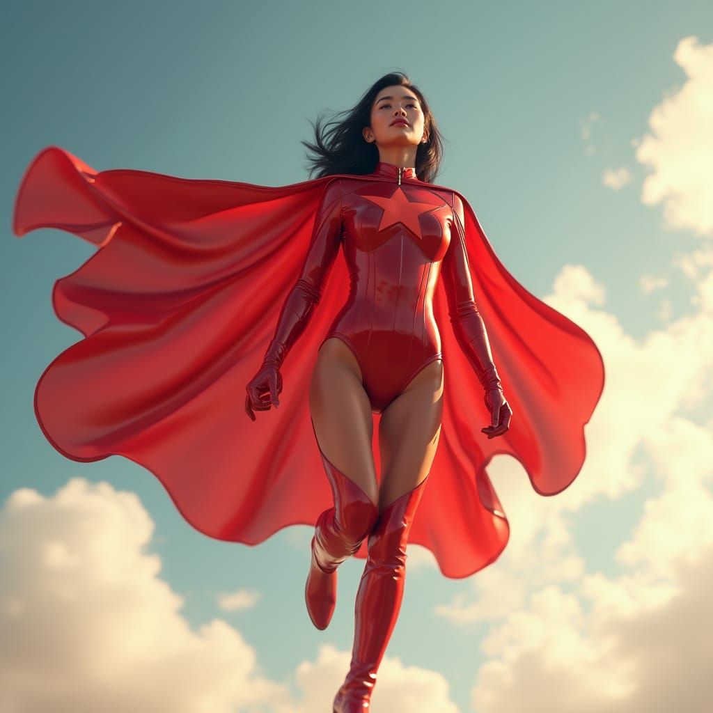 Chinese Superhero Soaring into the Sky in Dynamic 8K