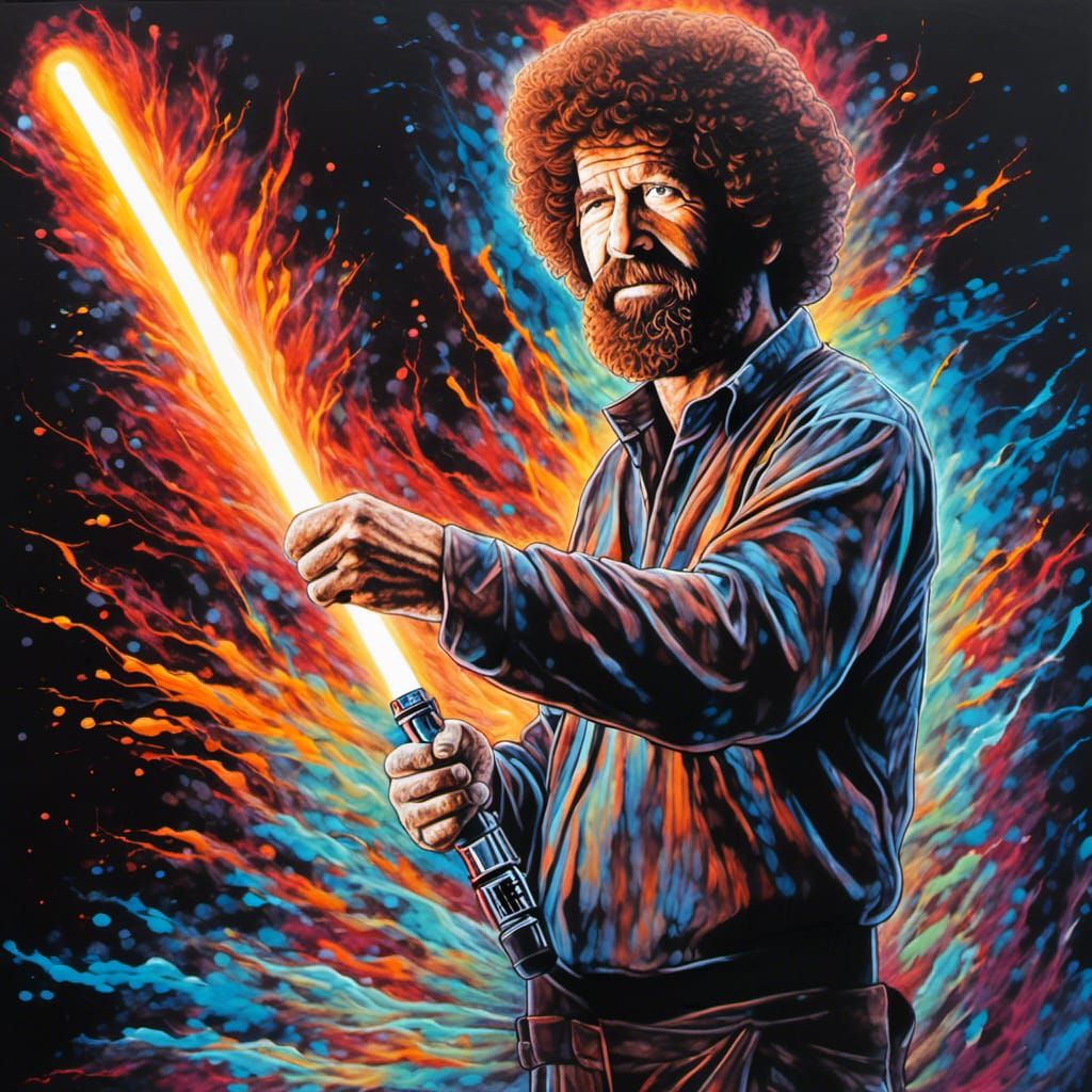 Darth Bob Ross Painting Happy Little Trees