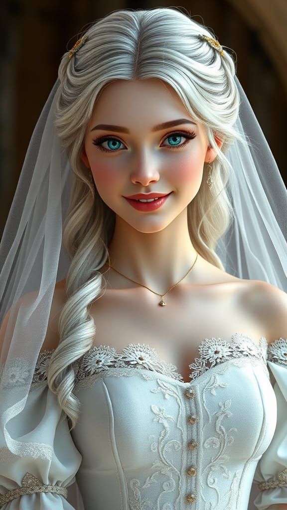 Elegant Fantasy Bride in Whimsical Renaissance Attire