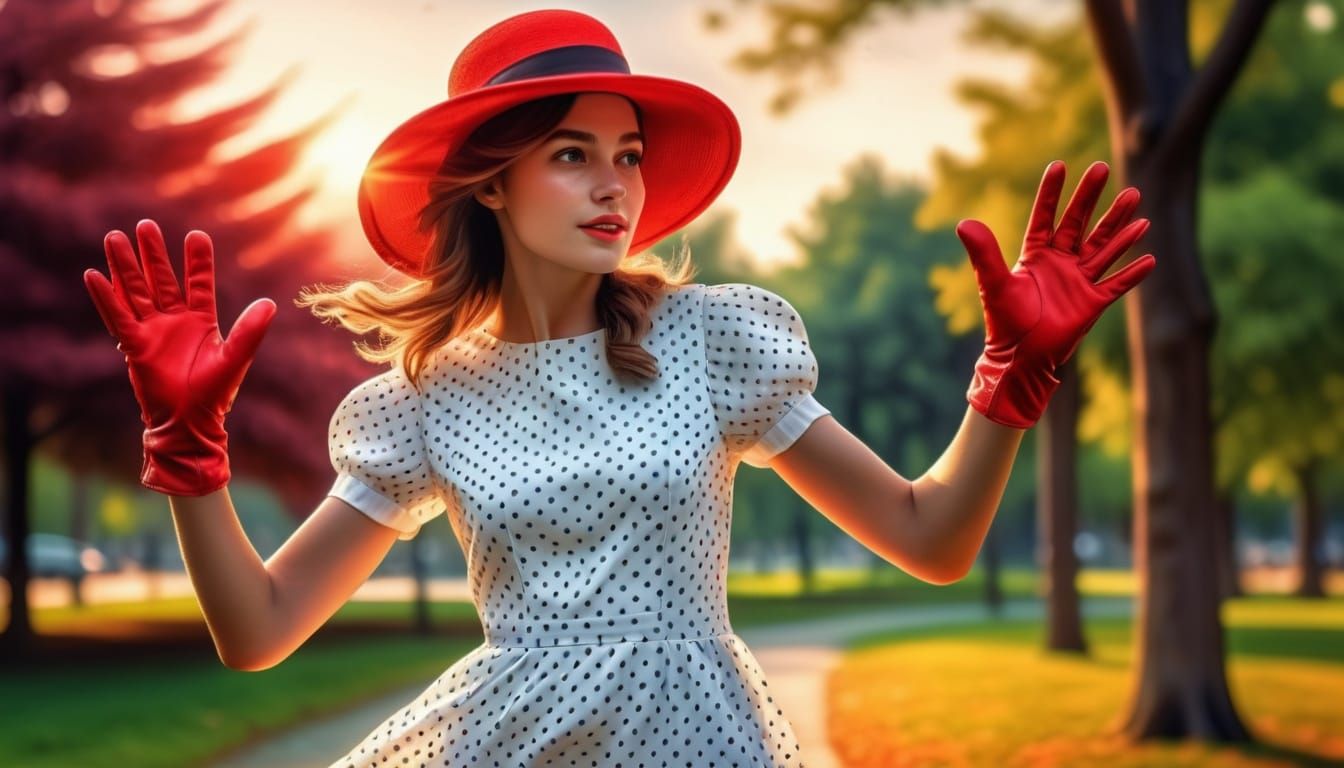 Burian Woman's Joyful Jump: Hyperrealistic Rendering