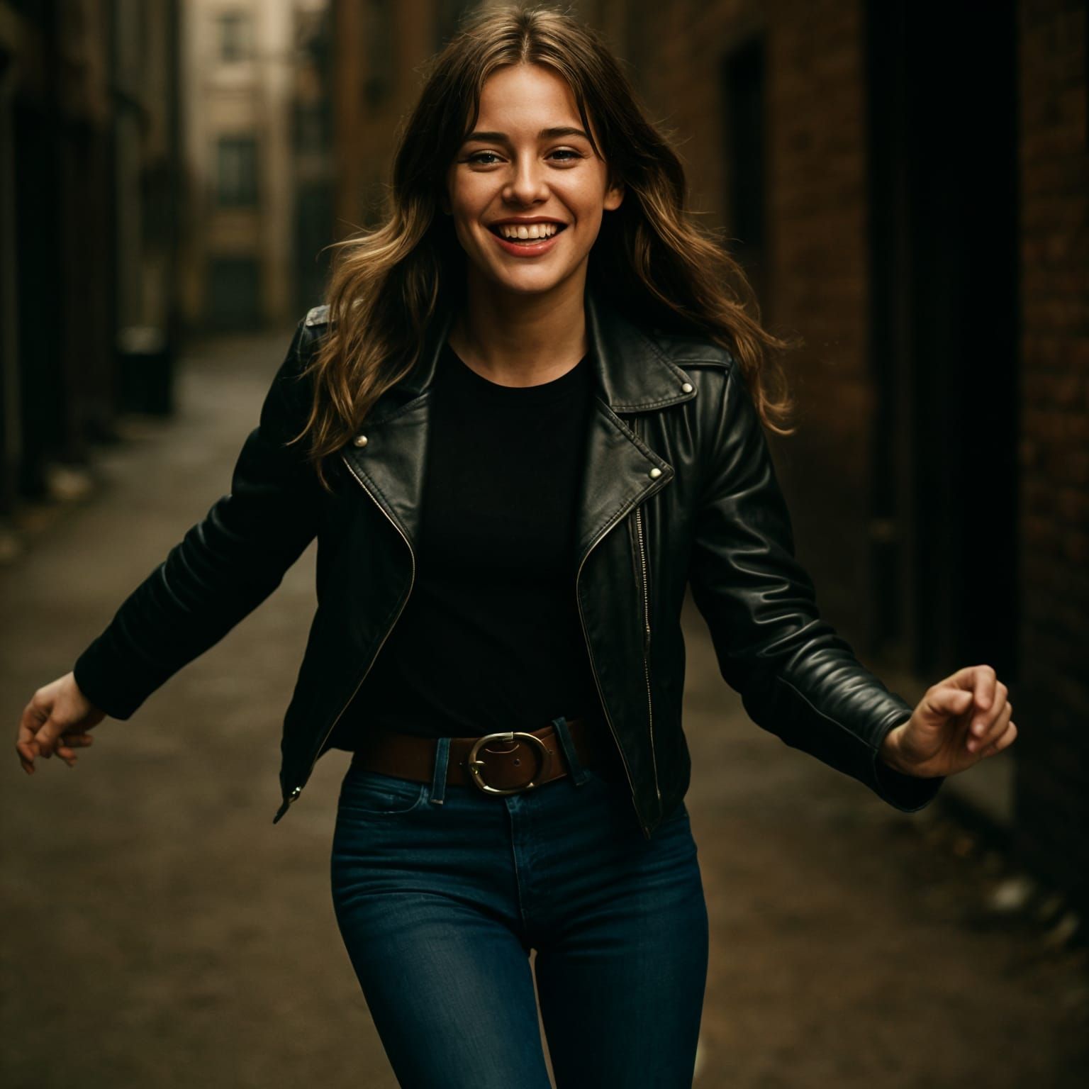 Smiling Teen Dancer: Cinematic Film Still Photography