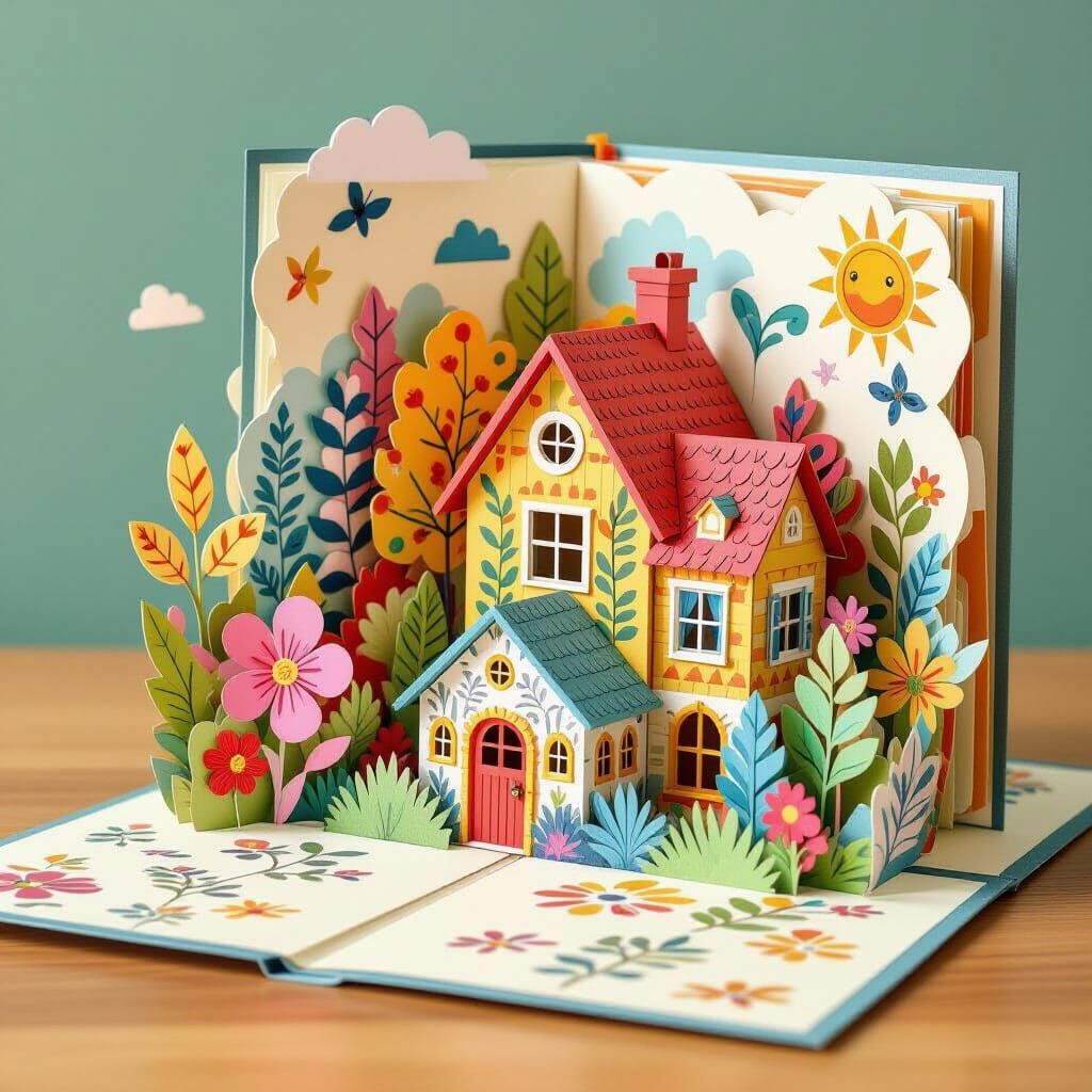 Vibrant Pop-Up Book with 3D Elements