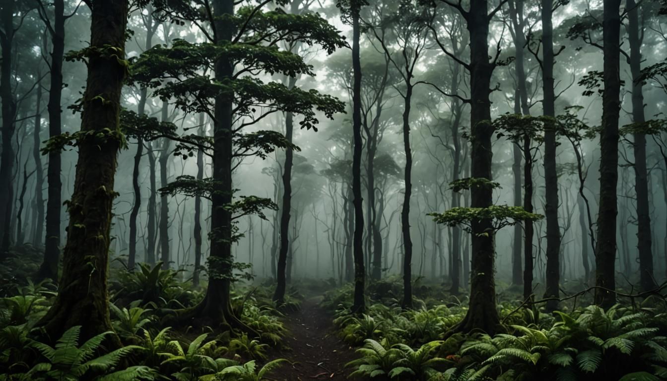 Misty Forest: A Lush and Ethereal Landscape