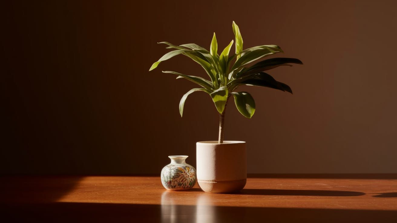 Serene Palm Plant in Golden Light