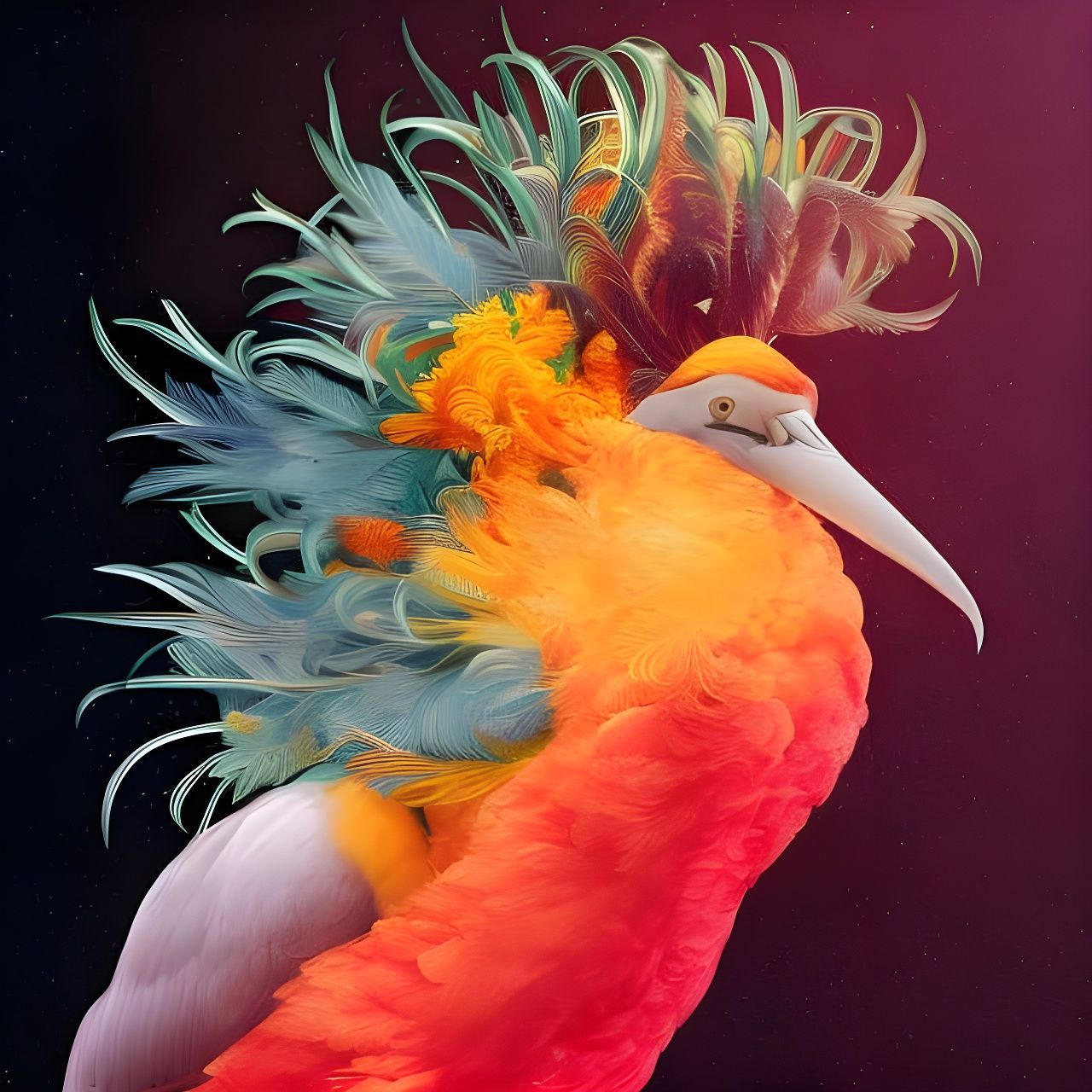 Exotic Bird in Hyperrealistic Sci-Fi Style