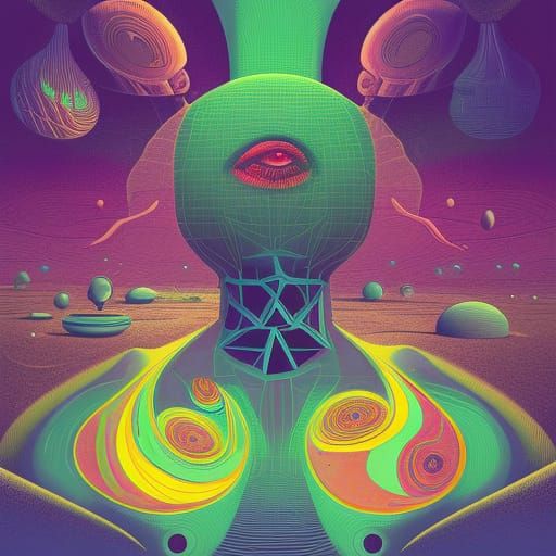 Surreal Scientist Navigates Parallel Universes in Futuristic...