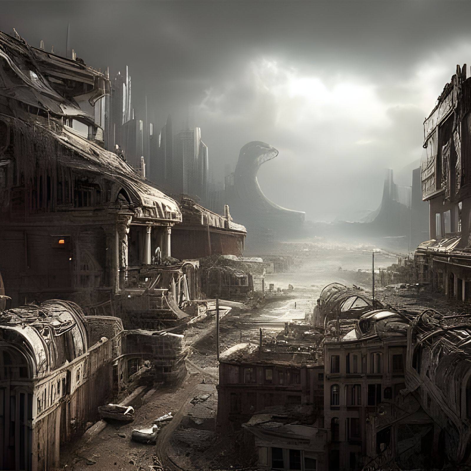 Dramatic Post-Apocalyptic Digital Matte Painting