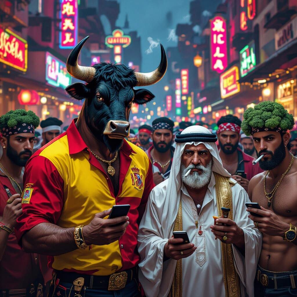 Spain Embodied: Bull-Man and Gang in Neon Metropolis