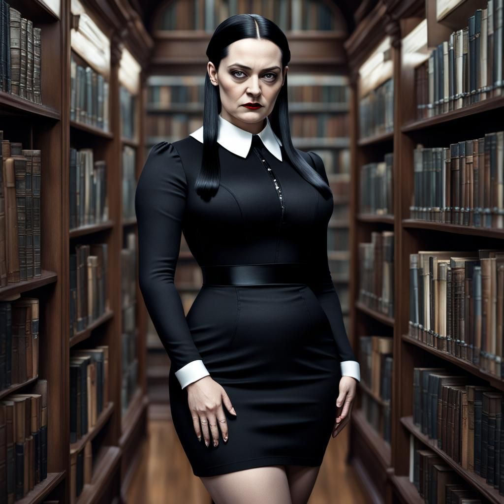 Grown-up realistic Wednesday Addams