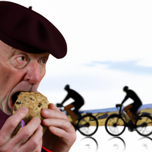 Humorous Scene: Eating Scone on Peloton