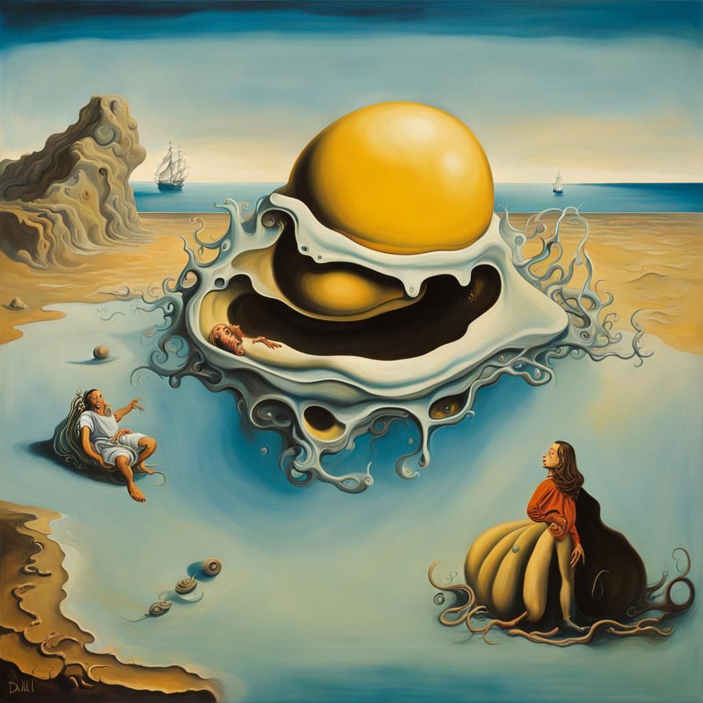 Surreal Clam-Digger in a Dali-esque Melting Style