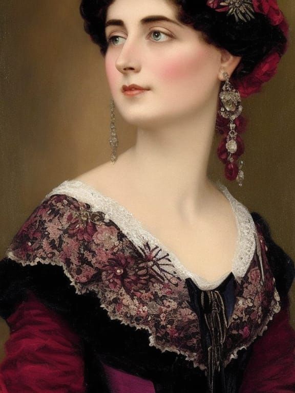 Victorian Woman Portrait in Classic Style