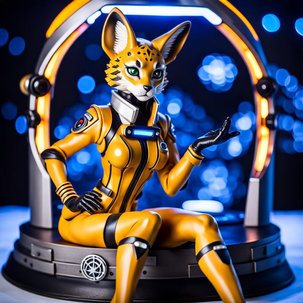A female serval anthro pilot #2...