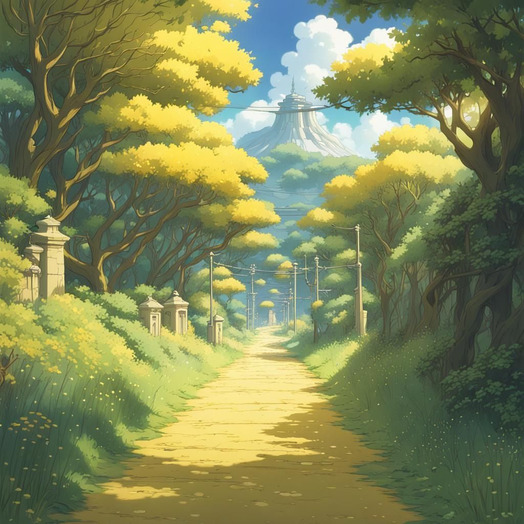 Fantasy Path in Anime Style by Makoto Shinkai