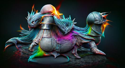 Dark Souls Pokemon Evolved: 3D Iridescent ZBrush Render