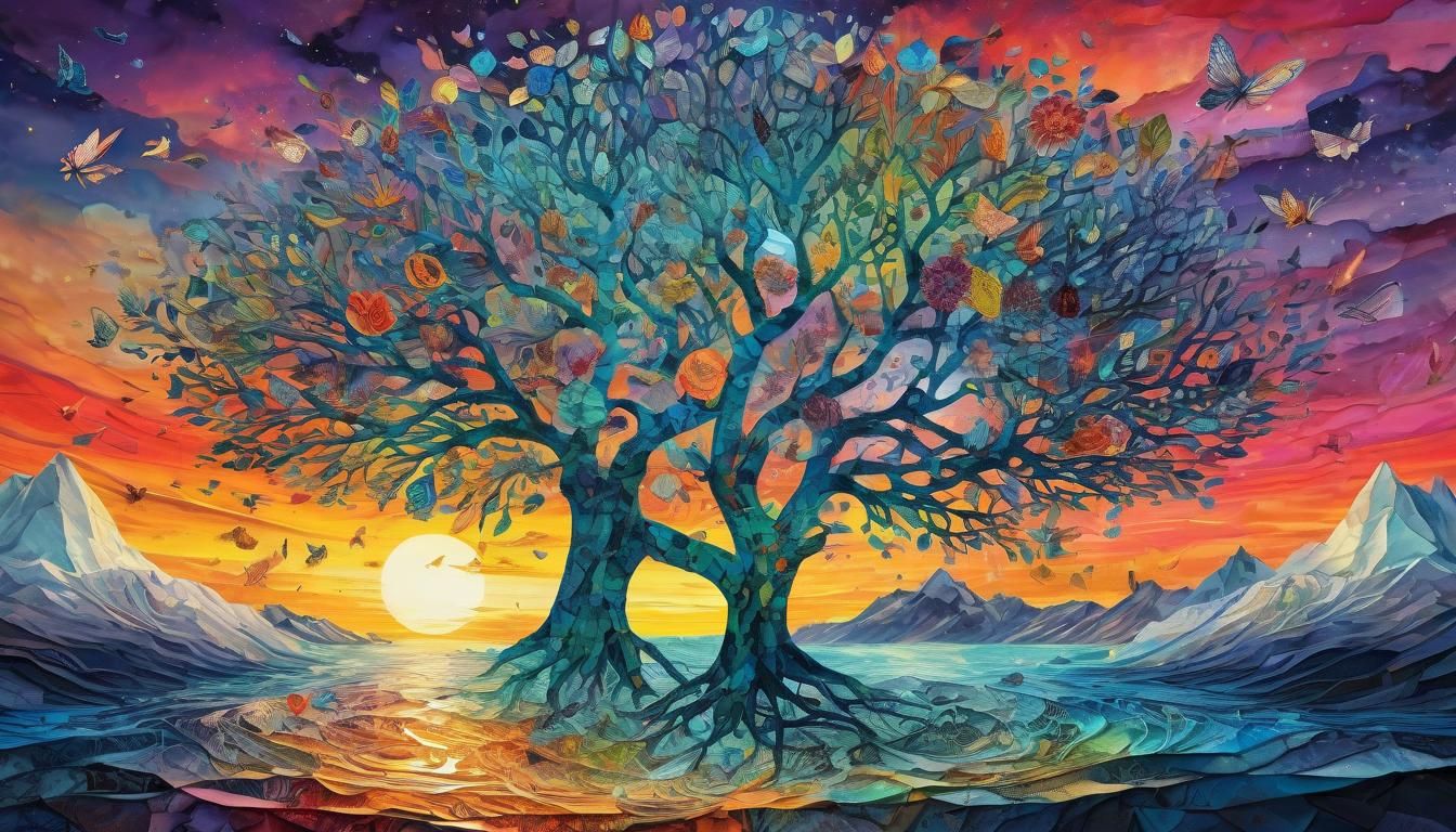 Mesmerizing Bio Art Paper Collage in 8K