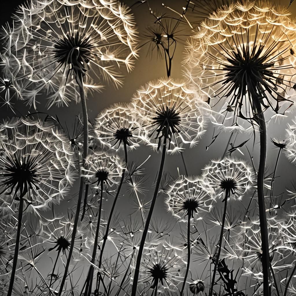 Dandelions  Create a Black and white photogram, a primitive ...