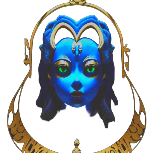 Grotesque Scarlet Face in Mystical Realm: Hyper-Realistic