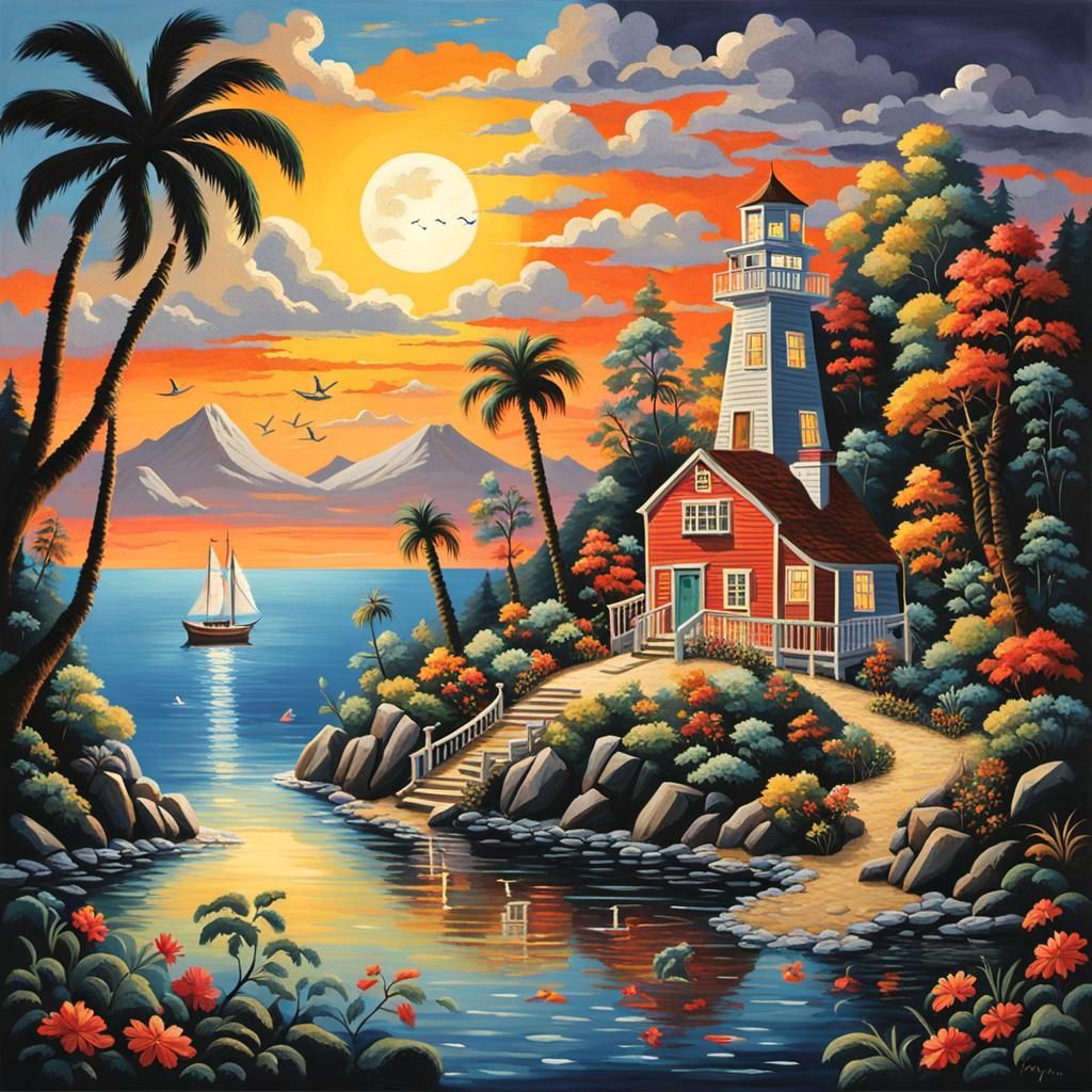 Sunrise - Grandma Moses vs. Steve Purcell