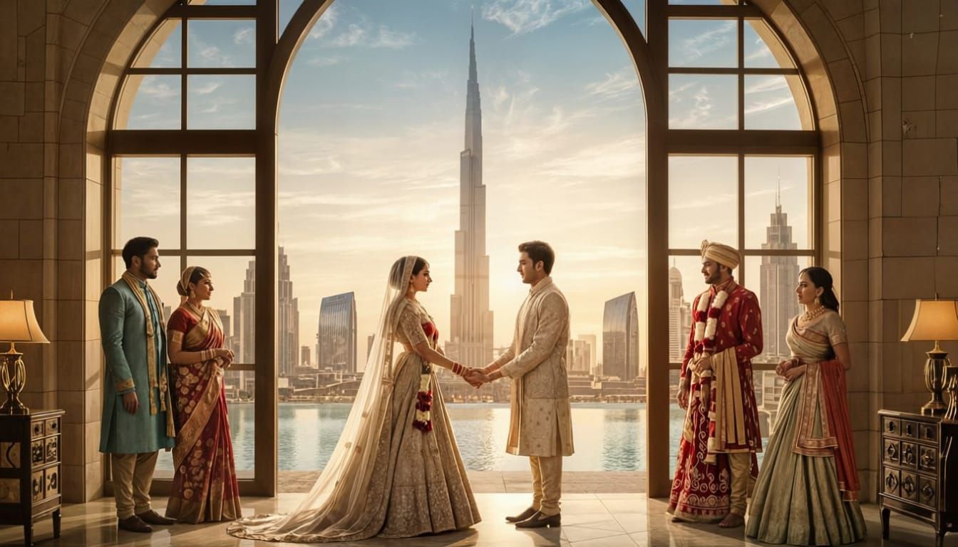 Cinematic Poster: Indian Families Unite in Dubai