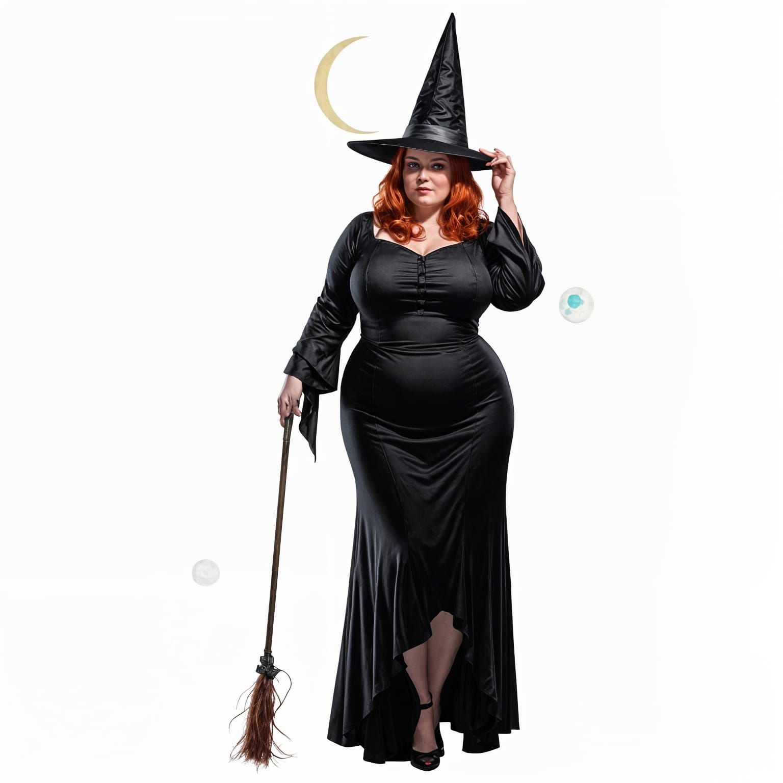 Chiaroscuro Witch with Red Hair Illustration