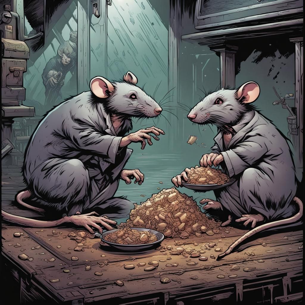 Rat Cannibalism: Comic Book Style Art