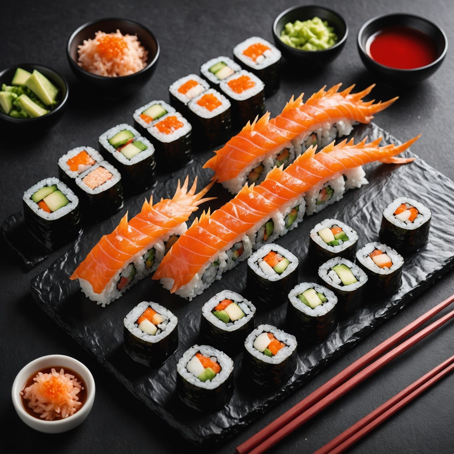 Delicious Dragon Roll Sushi Illustration