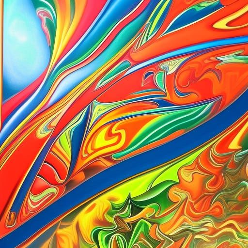 Abstract Expressionist Fractal Dodecahedron in Oil