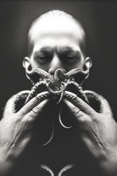 Terrifying Tentacled Monster Portrait in Horror Style