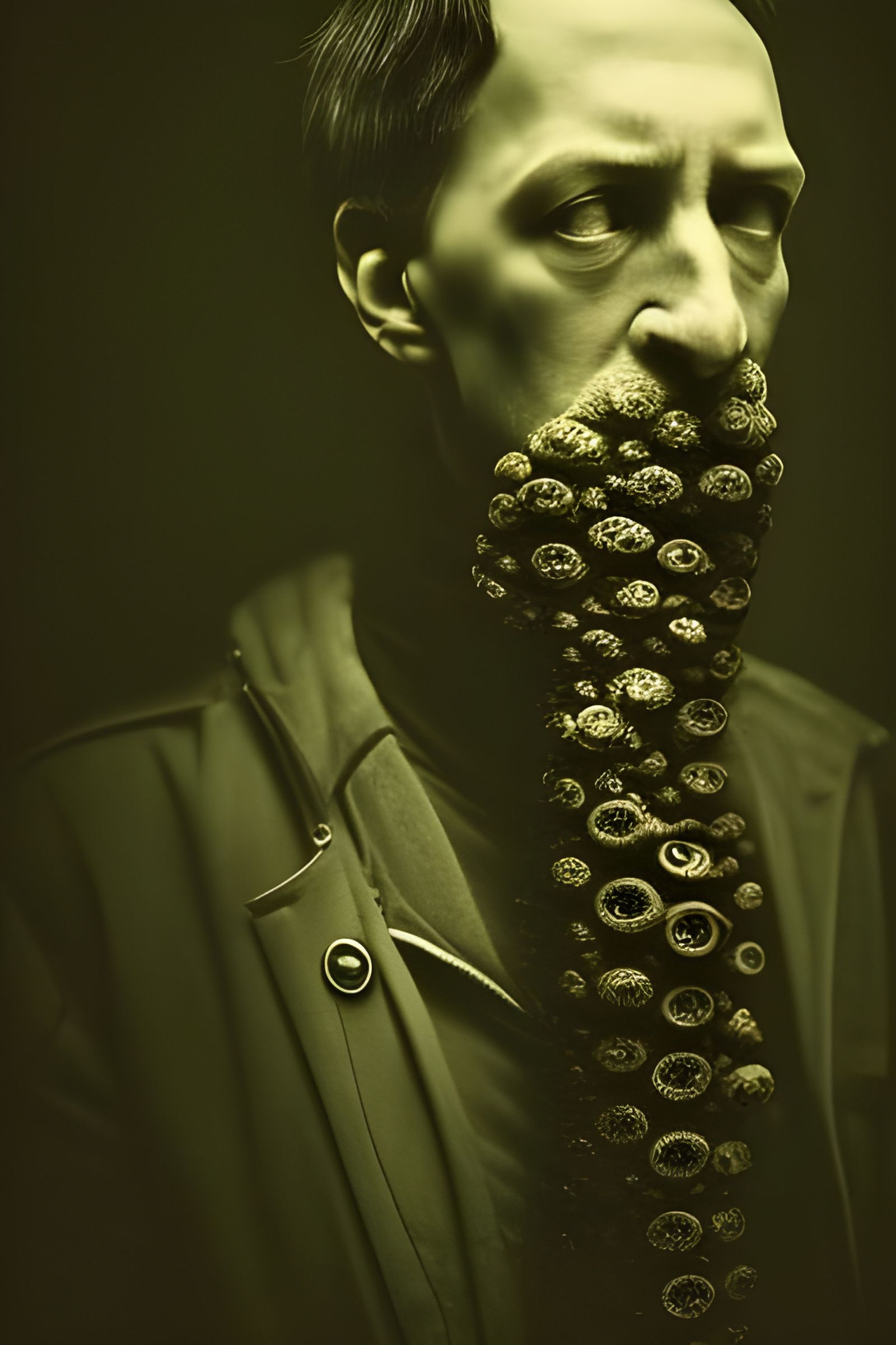 Lovecraftian Horror Portrait with Tentacles and Eyes