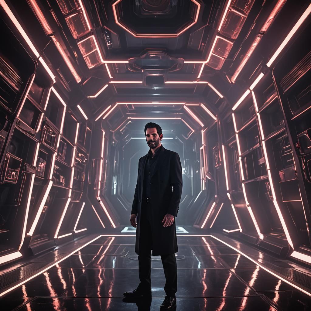Lucifer Morningstar Sci-Fi Portrait in Cyberpunk Style