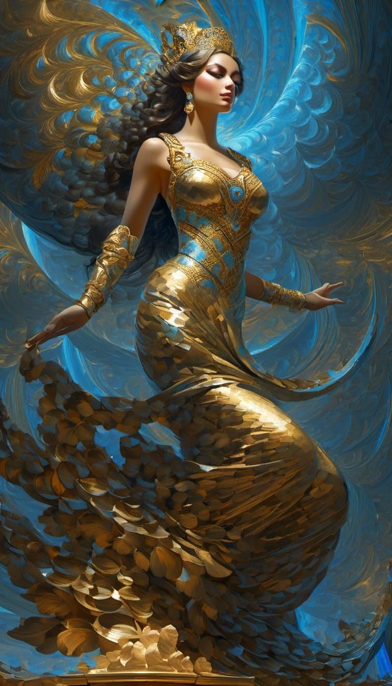 Abstract Fractal Line Art in Hyperreal Style